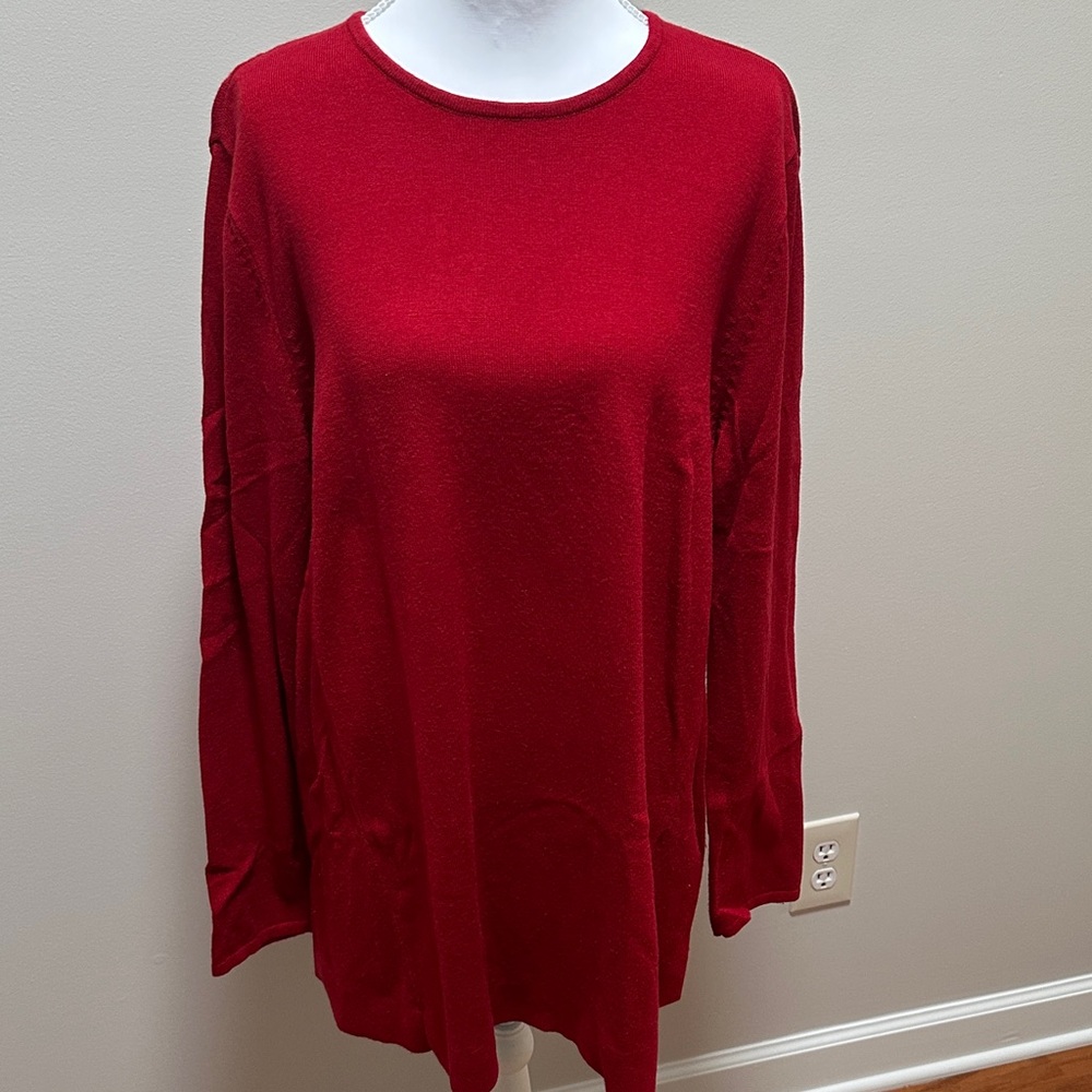 J. Jill Rich Red Long Sleeve Tee
